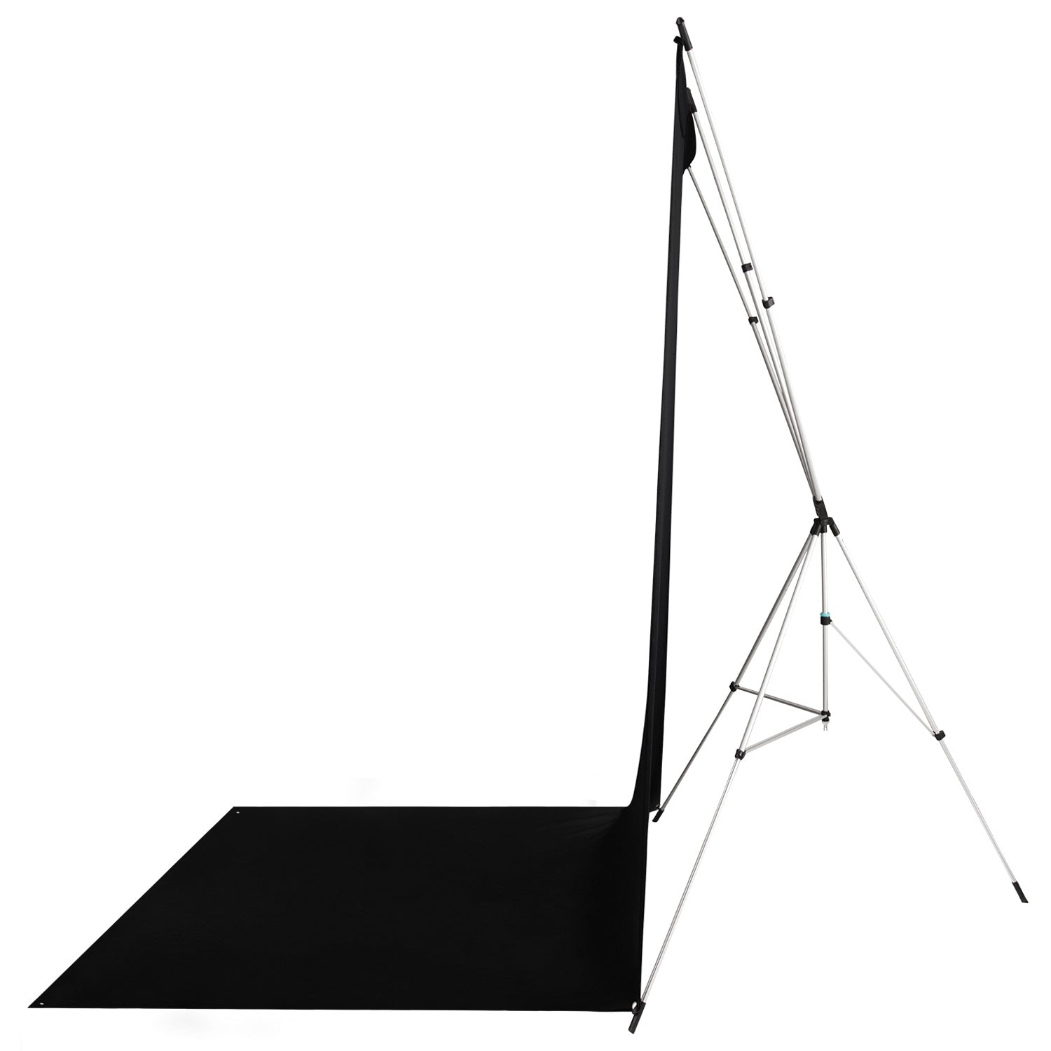 X Drop Wrinkle Resistant Sweep Backdrop Kit - Rich Black (5' x 12') | Professional Photography, Video Shoot & Event Backdrop for Studios, Weddings, and Portraits