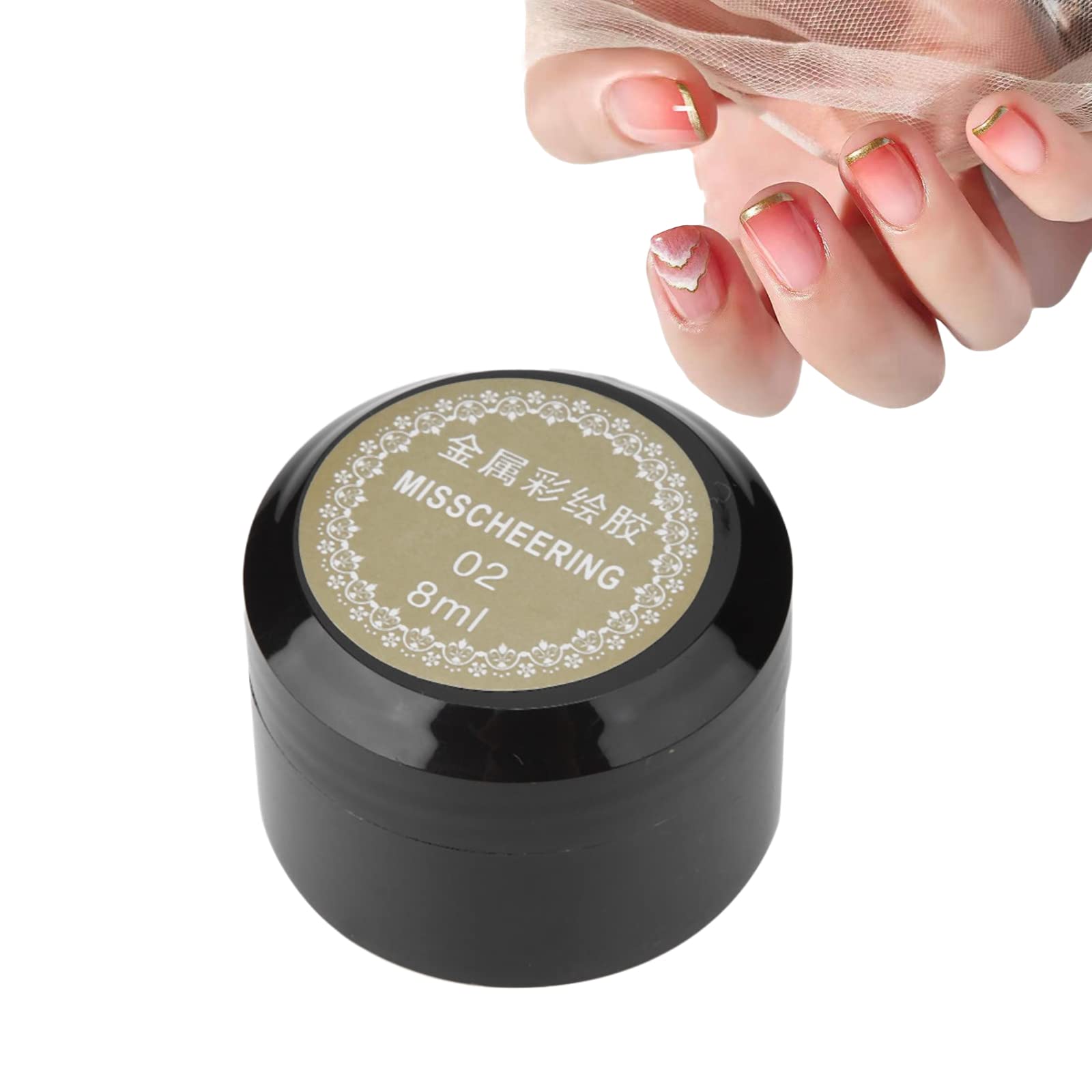 8ml Metallic Nail Gel Polish - Gold & Silver Mirror Finish Nail Art Varnish for Salon & Home Use | Long Lasting Nail Glue for DIY Manicures, Nail Extensions & Creative Nail Designs