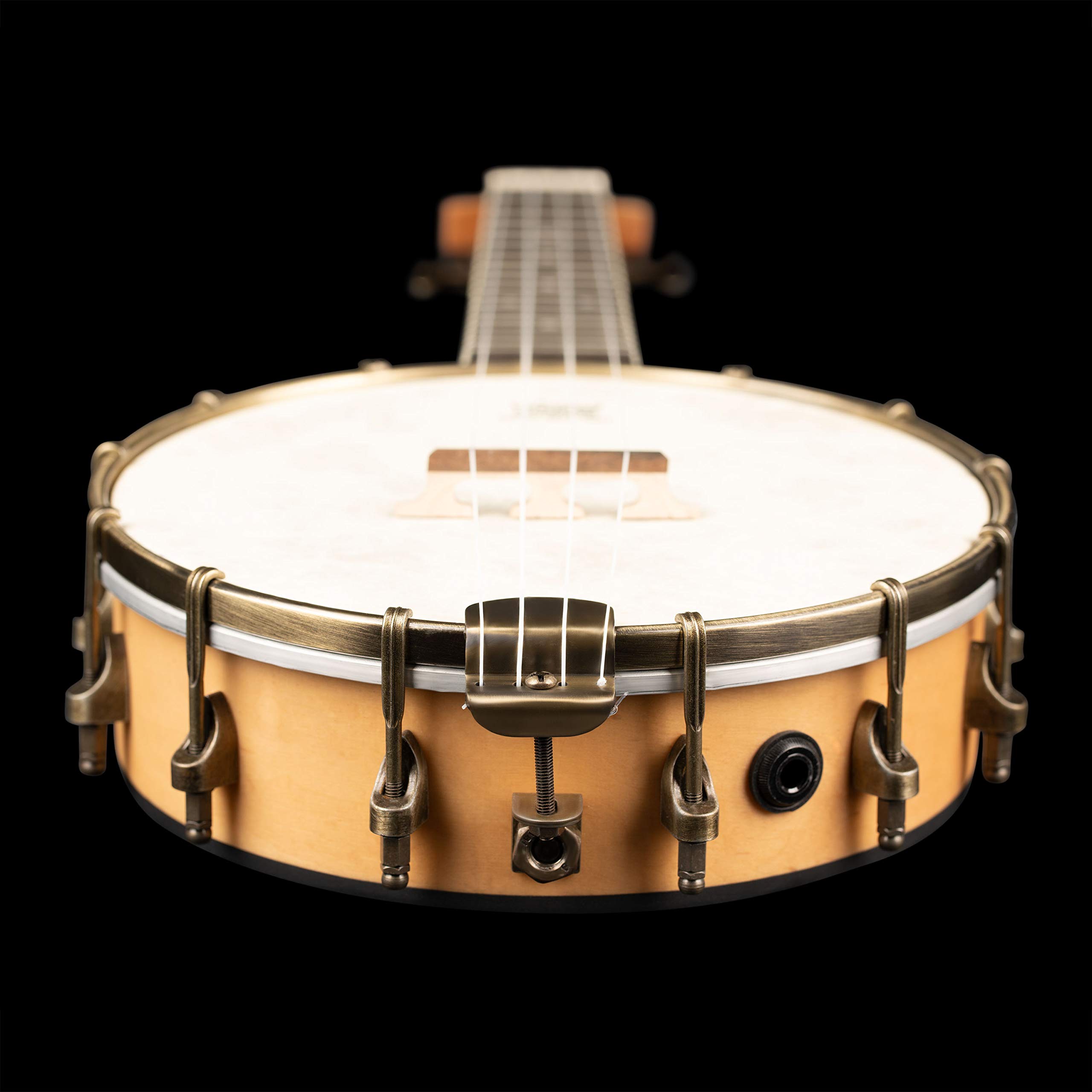 Ortega OUBJE90-MA 4-String Banjolele Acoustic-Electric Banjo Ukulele with Gig Bag - Right Handed | Perfect for Beginners, Travel & Live Performances
