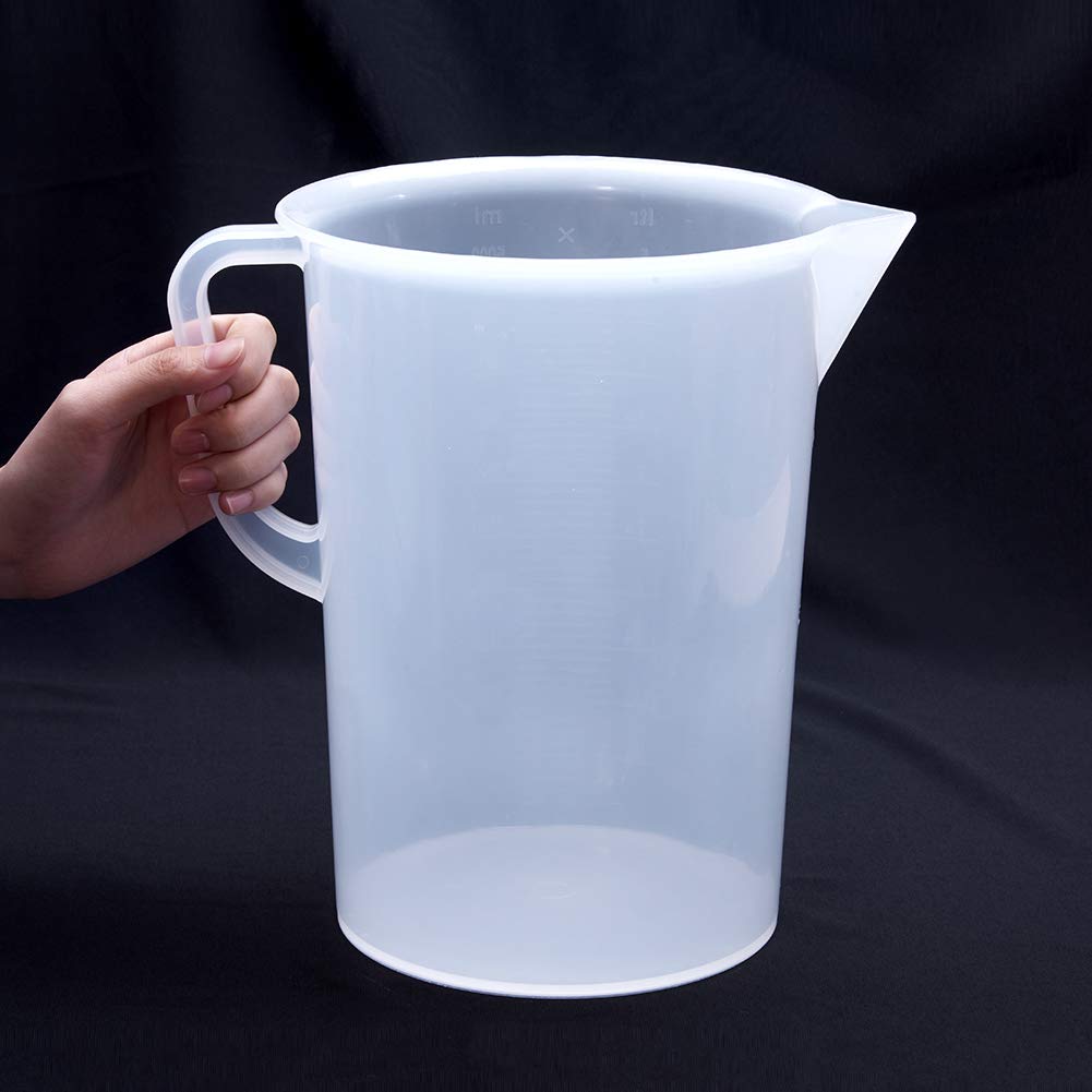 Auniwaig 5000ml Plastic Measuring Cup - Transparent Graduated Beaker for Liquid Measurement, Baking & Lab Use - Ideal for School Laboratory, Kitchen & Home Cooking (1 Piece) | Perfect for Precise Liquid Pouring, Mixing Ingredients & Science Experiments