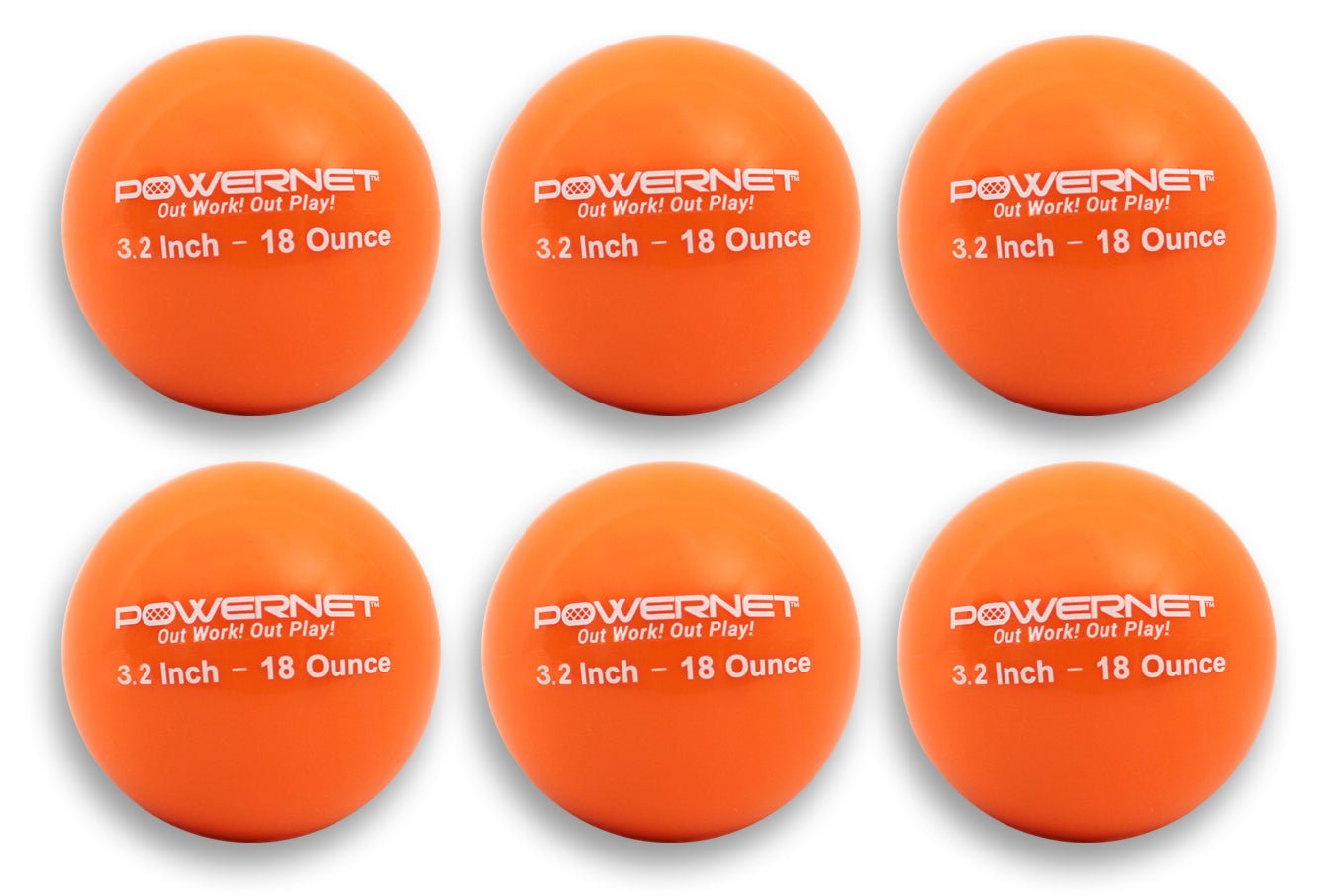 PowerNet Weighted Training Balls 3.2 Softball Size - 6 Pack for Strength Training, Softball Practice & CrossFit Workouts | Perfect for Athletes, Coaches & Fitness Enthusiasts