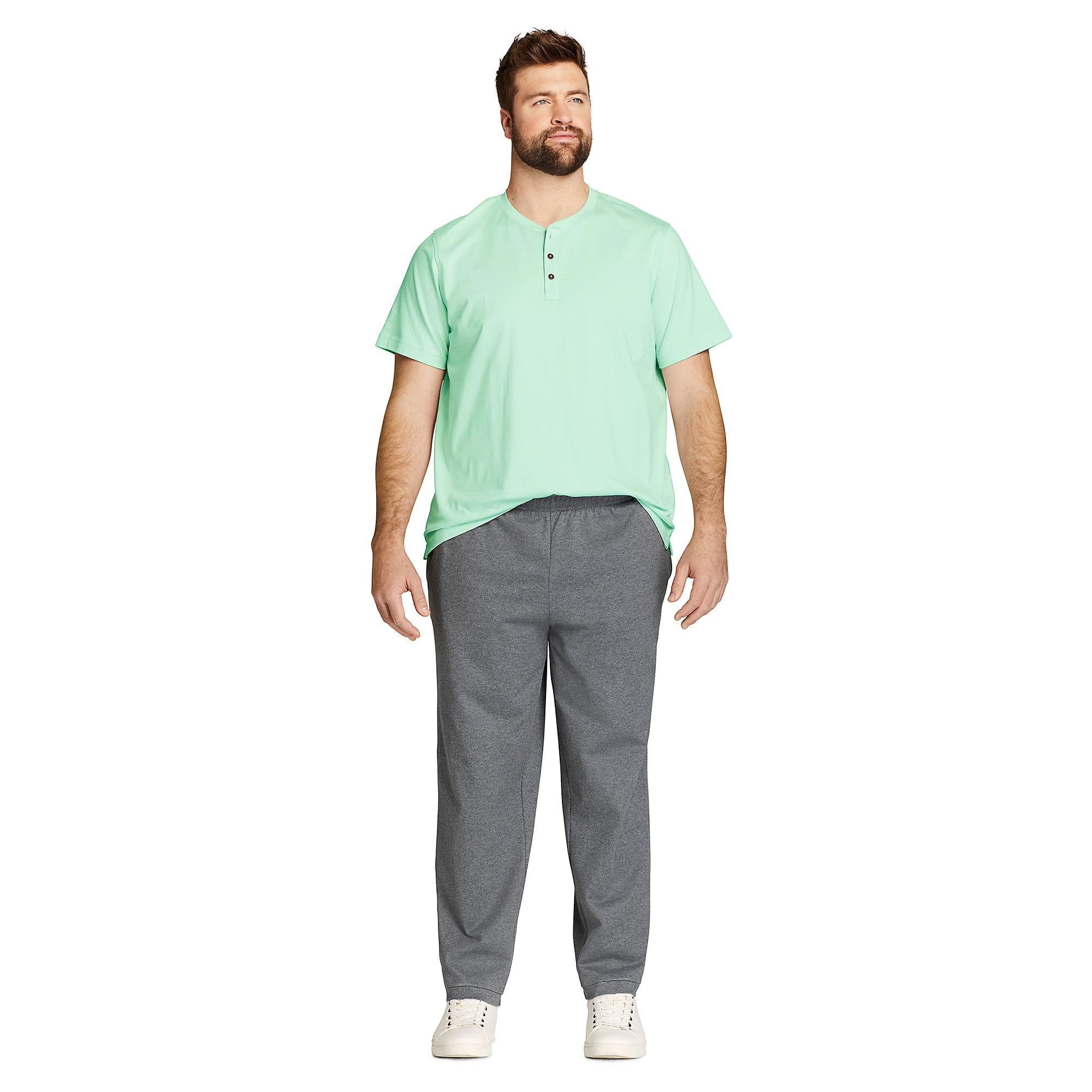 Lands' End Men's Comfortable Jersey Knit Pants - Soft Stretch Casual Lounge Pants for Relaxing at Home, Travel & Everyday Wear