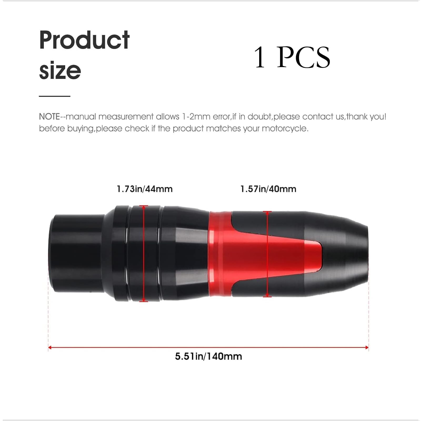 Universal Motorcycle Exhaust Pipe Protector - Anti-Falling Bar Frame Sliders (Red) - Fits Multistrada, CB300R, CBR500R, ZX6R, ZX14R, Ninja 500, RSV4, RC51 - Perfect for Street Bikes and Racing Motorcycles