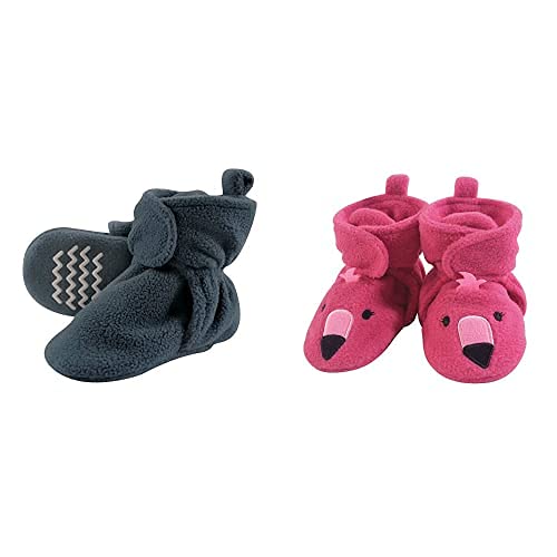 Hudson Baby Fleece Booties 2-Pack - Coronet Blue Pink, 18-24 Months for Winter Comfort