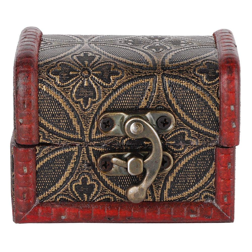Vintage Wooden Jewelry Box - Small Treasure Chest Lock Box for Jewelry Storage, Home Decor & Gift Giving - Perfect for Rings, Necklaces & Keepsakes