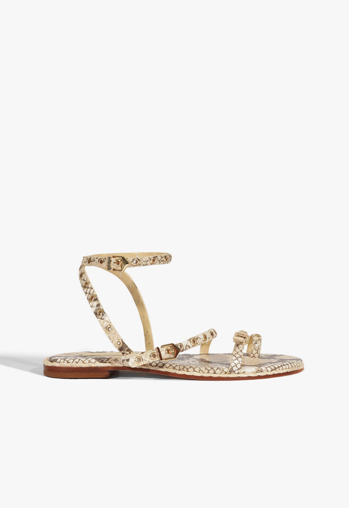 Annette Women's Animal Print Leather Sandals - Comfortable Strappy Summer Sandals for Beach, Vacation & Casual Outings