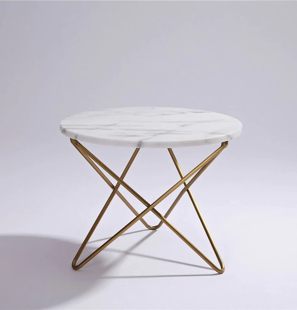Elegant Manon Marble Coffee Table & Side Table - Modern Round End Table for Living Room, Bedroom, or Office Decor - Durable Natural Stone Accent Furniture for Home & Commercial Spaces