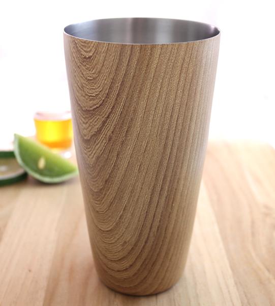 Premium 28 oz Cocktail Shaker Tin with Elegant Wood Finish - Perfect for Home Bars, Professional Mixology & Party Drink Making
