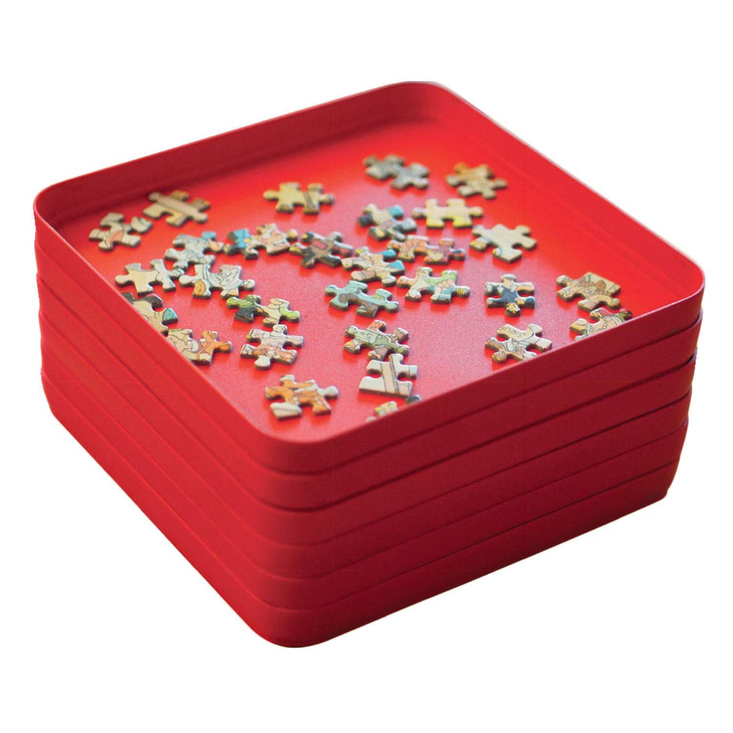 Jumbo Puzzle Mates Puzzle Sorter with 6 Trays 20x20cm - Organize and Store 1000+ Piece Jigsaw Puzzles - Perfect for Puzzle Enthusiasts, Family Game Nights & Home Organization