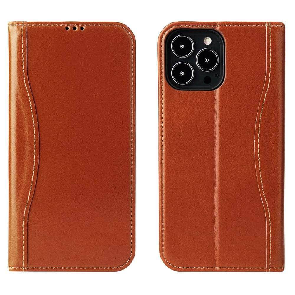 Genuine Leather iPhone 13 Pro Max Wallet Case with Card Slot - Slim Protective Cover for Credit Cards & ID - Perfect for Business, Travel & Everyday Use