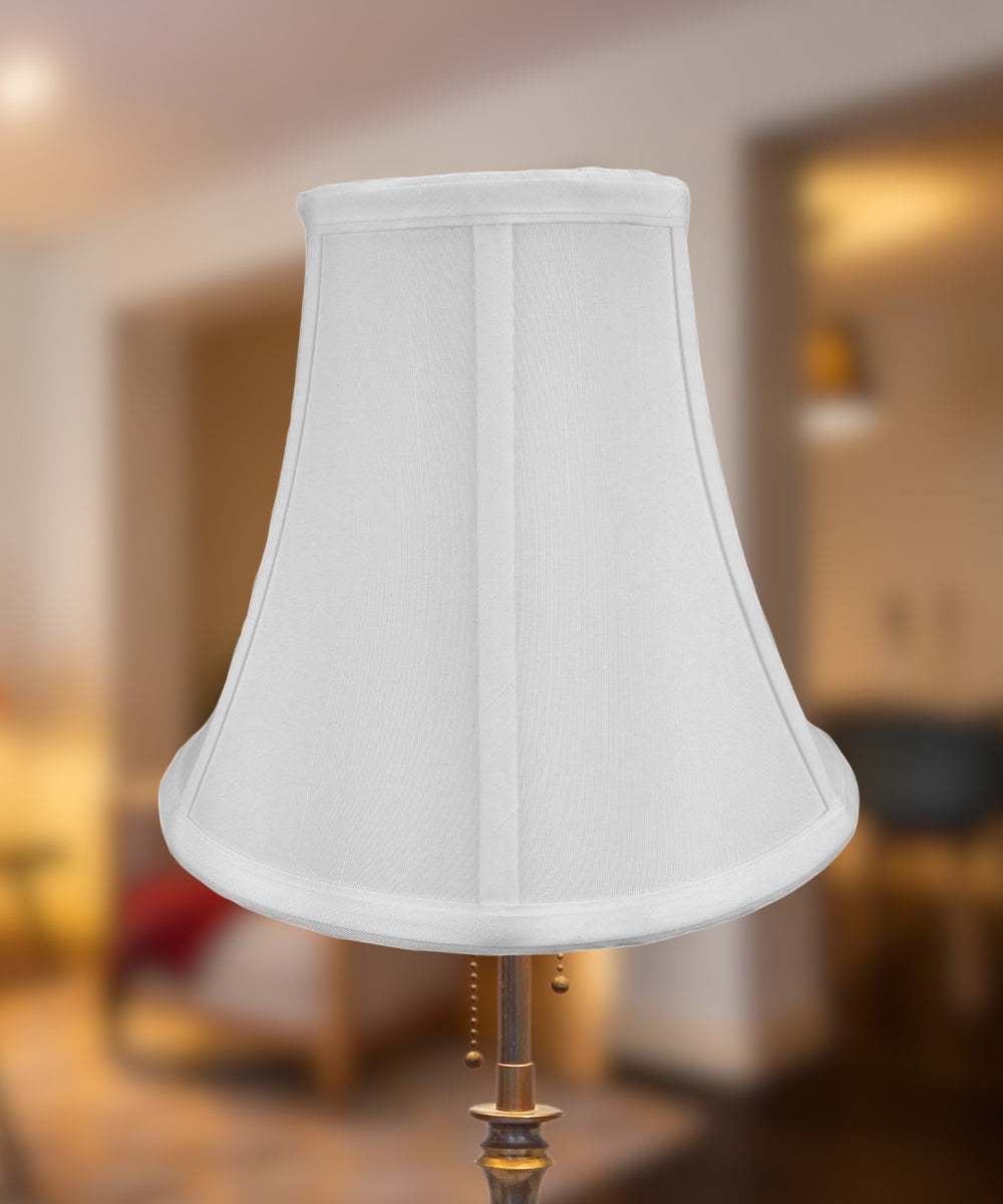 10W x 9H White Bell Shantung Lamp Shade - Elegant Lighting Fixture for Bedroom, Living Room & Dining Room Decor
