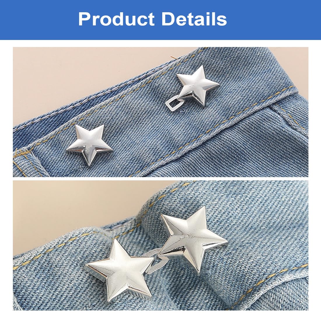 Adjustable Jeans Waist Buttons - 8 Pairs of Denim Belt Buttons for Pants Tightening & Waistband Adjustment - Perfect for DIY Jeans Repair & Custom Fit - Ideal for Men, Women & Kids