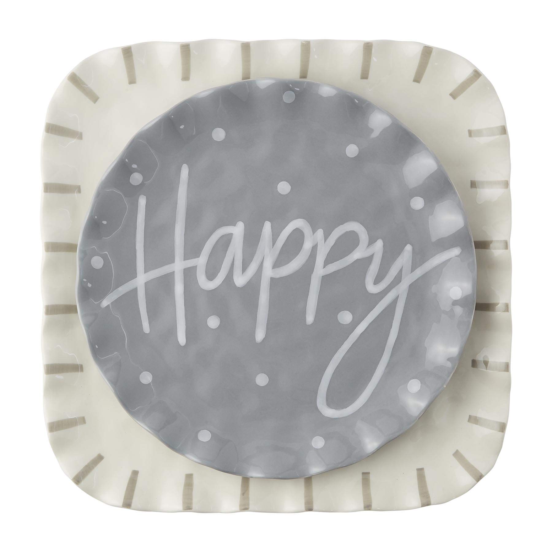 Happy Ruffle Tray Set - Elegant Serving for Parties & Home Decor