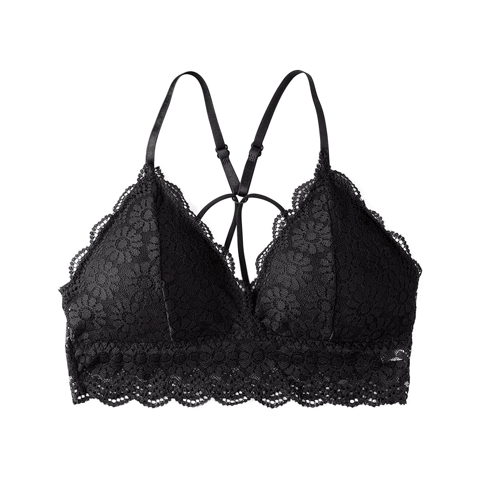 Wire-Free Comfort Bras for Women - Criss-Cross Back Support, Lightly Lined Push Up Bralette with Full Coverage | Perfect for Daily Wear, Yoga, Lounging & Sleep