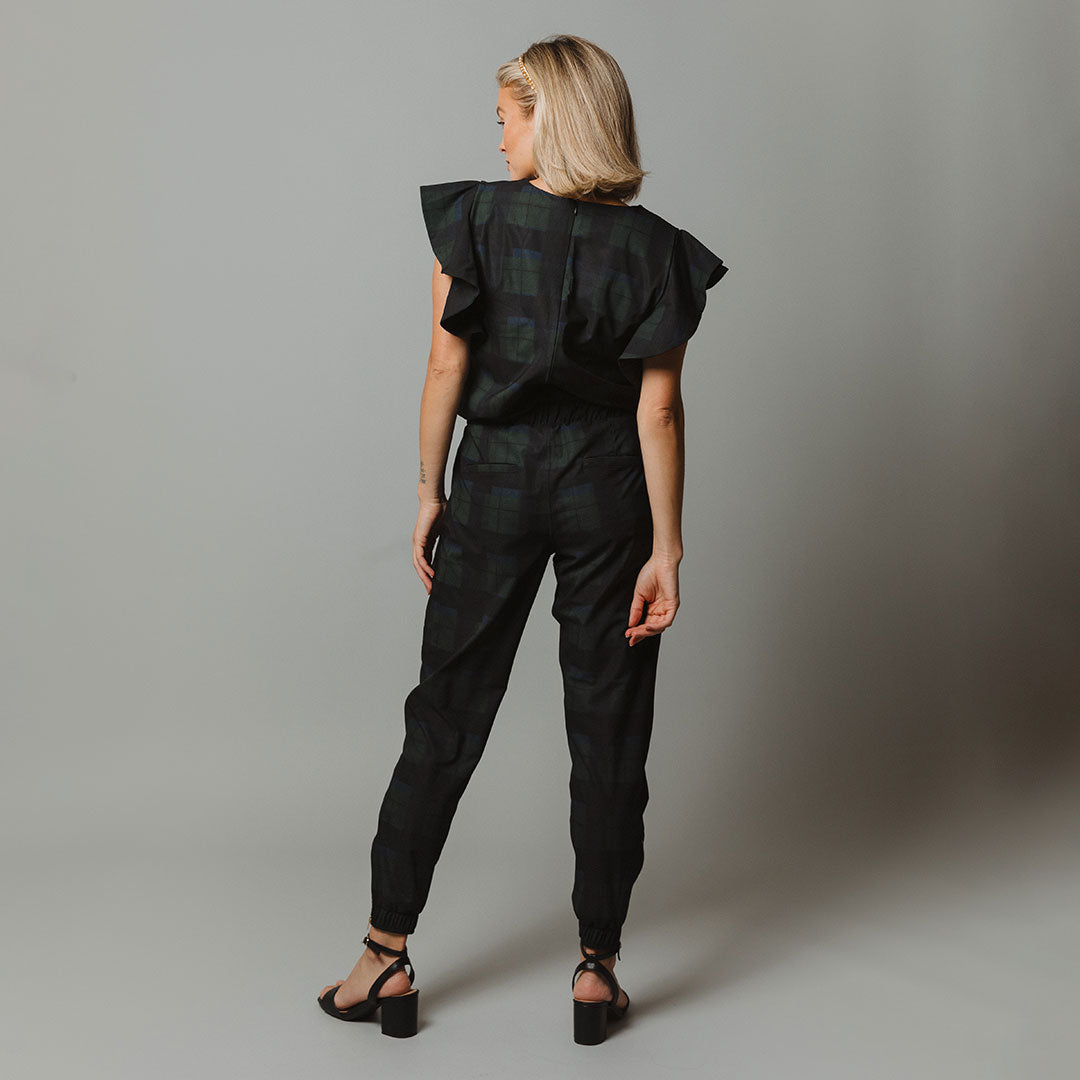 9 to 9 Women's Mistletoe Print Jumpsuit - Stylish One Piece Romper for Work, Party & Casual Wear | Perfect for Office, Holiday Events & Everyday Outfits