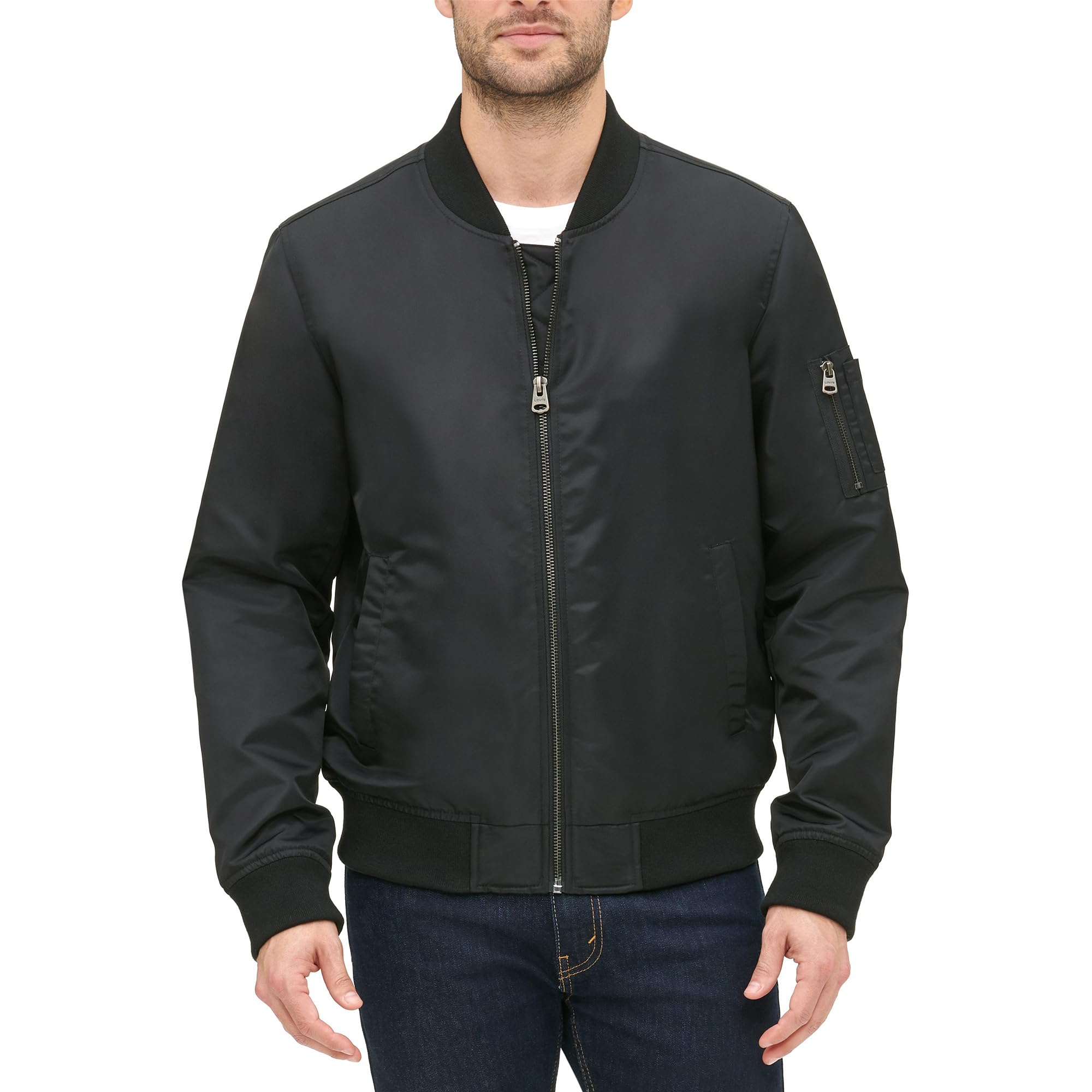 Levi's Men's Flight Satin Unfilled MA-1 Bomber Jacket - Lightweight Aviator Style Jacket for Casual Wear & Outdoor Adventures