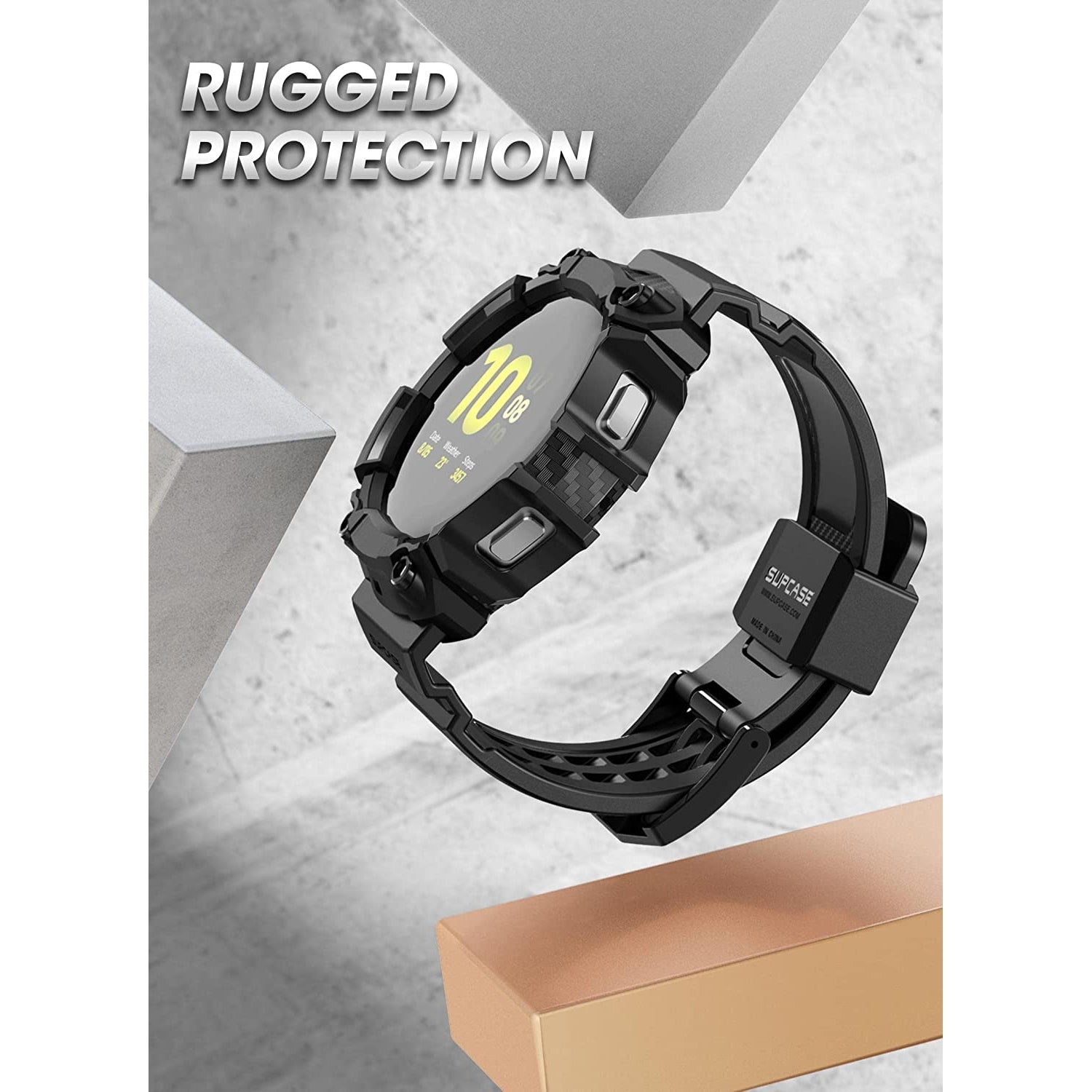 Samsung Galaxy Watch5 44mm Unicorn Beetle Pro Protective Case with Wristband - Black (Open Box) | Durable Smartwatch Cover for Running, Gym & Outdoor Activities