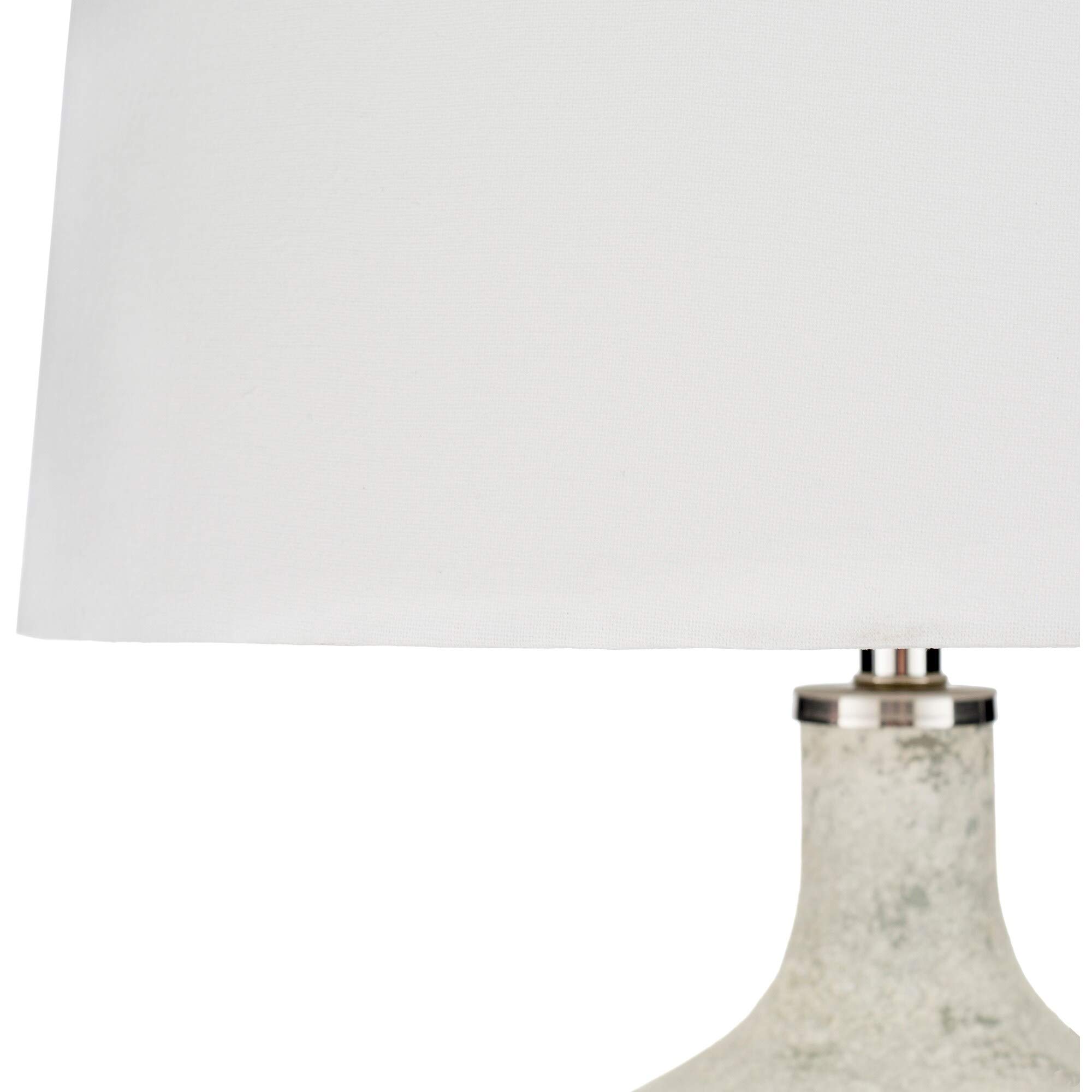 Modern White Marbled Glass Table Lamp with Included Transitional Bulbs - Elegant Home Office & Bedroom Lighting Decor