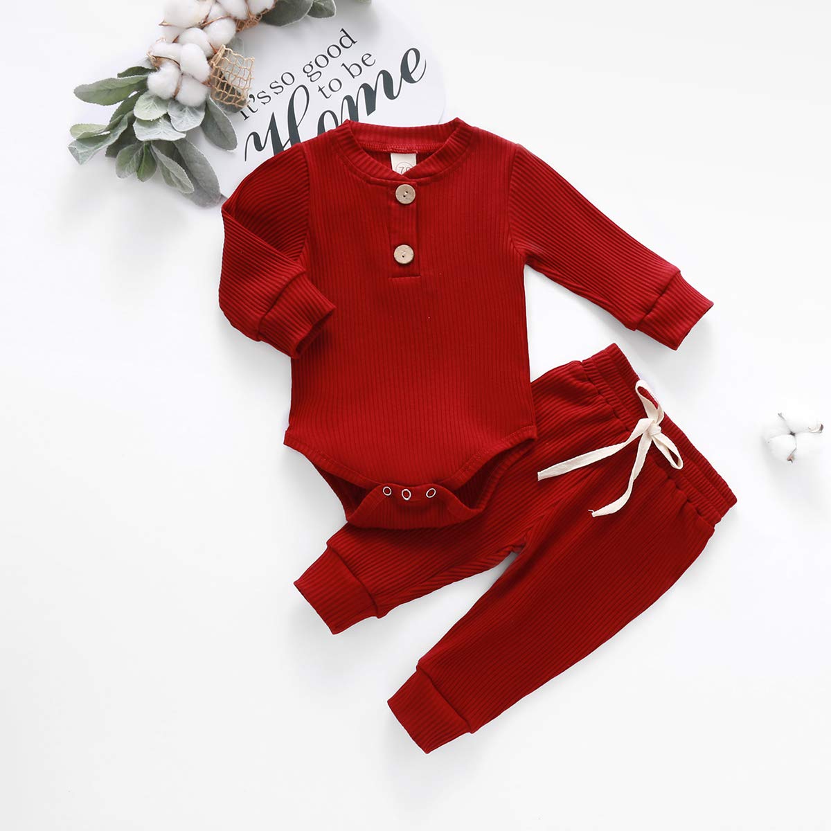 Adorable Newborn Baby Clothes for Girls & Boys - Soft Knitted Cotton Romper & Pants Set (3-24 Months) | Cozy Winter Outfits with Long Sleeves | Perfect for Fall Season, Family Photos & Holiday Gatherings