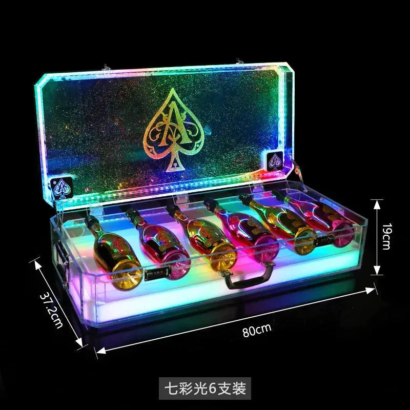 Ace of Spade LED Champagne Bottle Display Case - Rechargeable Glow Bar Presenter for Nightclub, Party & Lounge - Perfect for VIP Bottle Service & Special Events