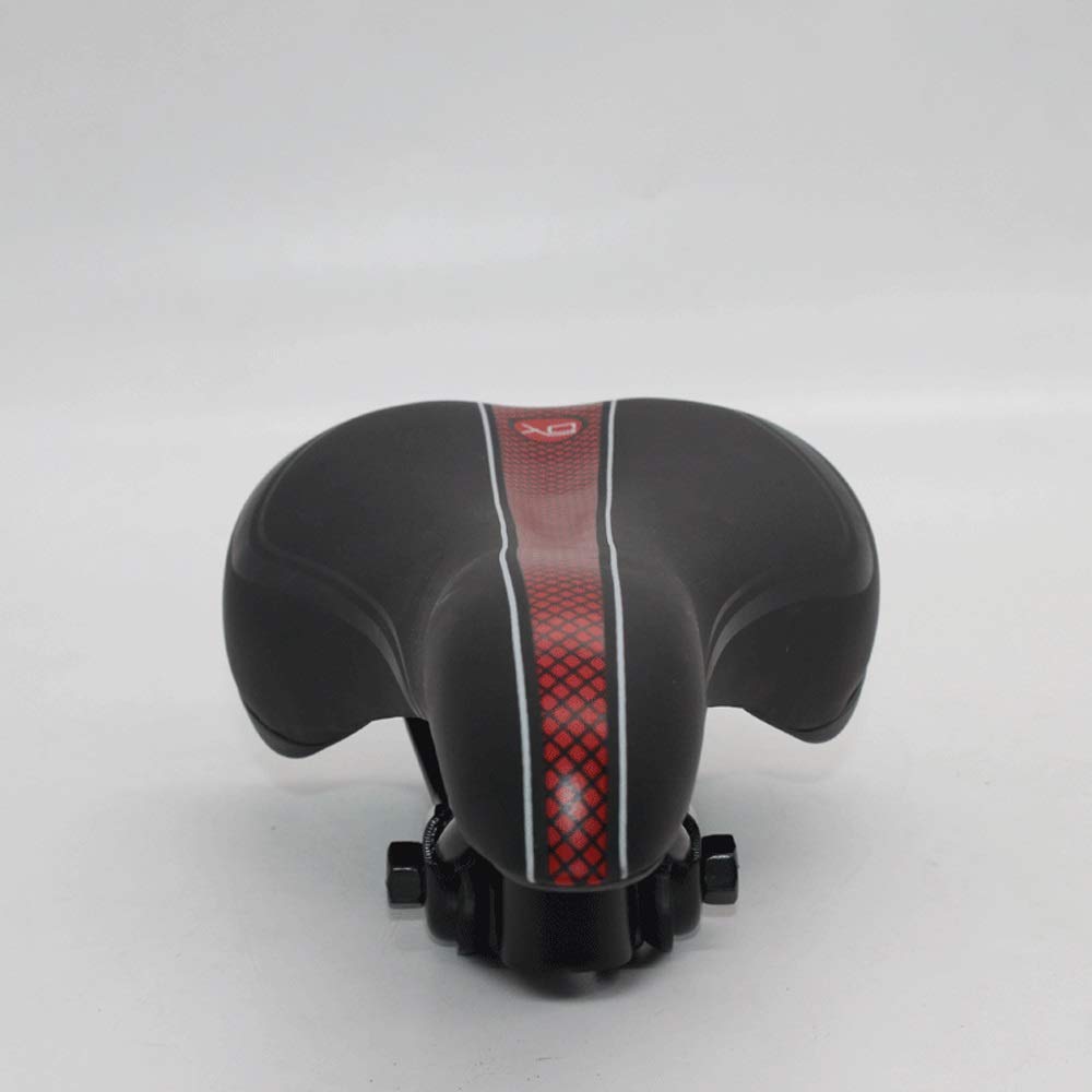 **Premium Gel Bike Seat Cushion - Shockproof & Extra Comfort for Big Bum - Fits MTB, Mountain Bike, Folding Bike, Road Bike, Spinning & Exercise Bikes - Ideal for Long Rides & Indoor Cycling (Red)**