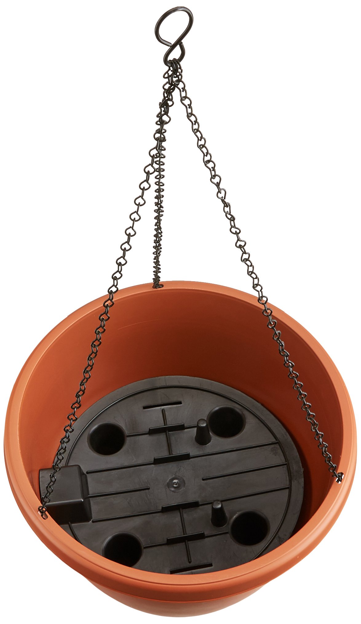 Plastkon Hanging Planter with Self-Watering System - 25x45cm, 30cm Diameter in Terracotta/Brown - Perfect for Indoor Plants, Balcony Decor & Small Space Gardening