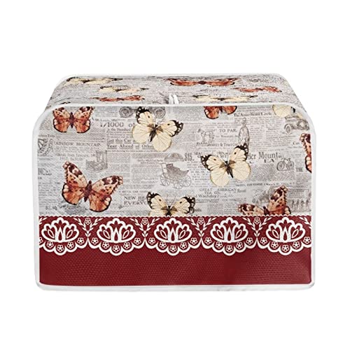 Vintage Newspaper Butterfly - Red
