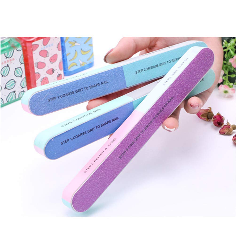 EXCLUZO 6-Sided Nail Files & Polishing Blocks - 8pc Professional Manicure Kit for Smooth Nails | Perfect for Home Nail Care, Salon Use & Travel Essentials