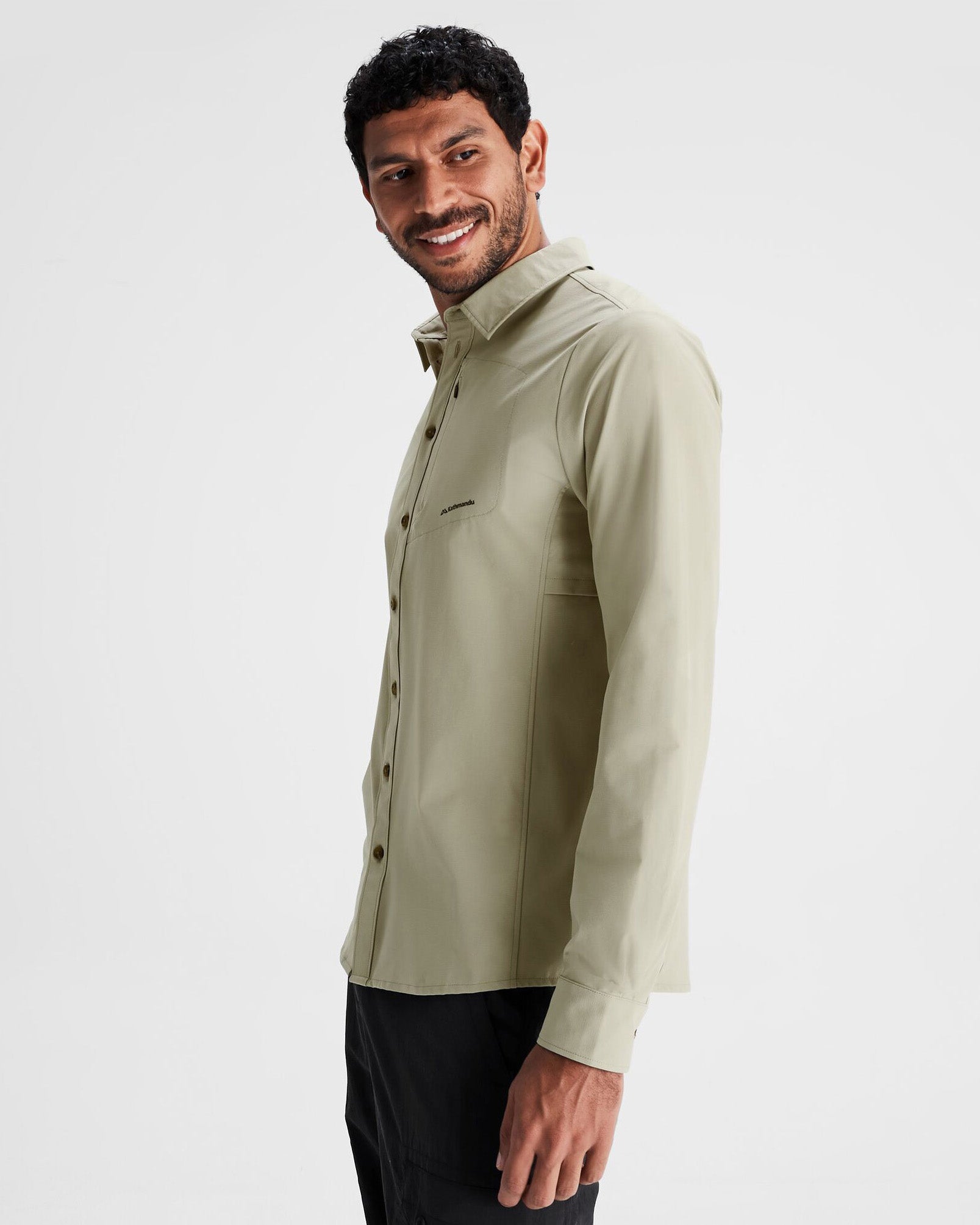 Men's Lightweight Long Sleeve Sun Protection Shirt - UPF 50+ UV Ray Blocking, Breathable Quick-Dry Fishing & Hiking Shirt in Light Beech - Perfect for Outdoor Activities, Beach & Travel