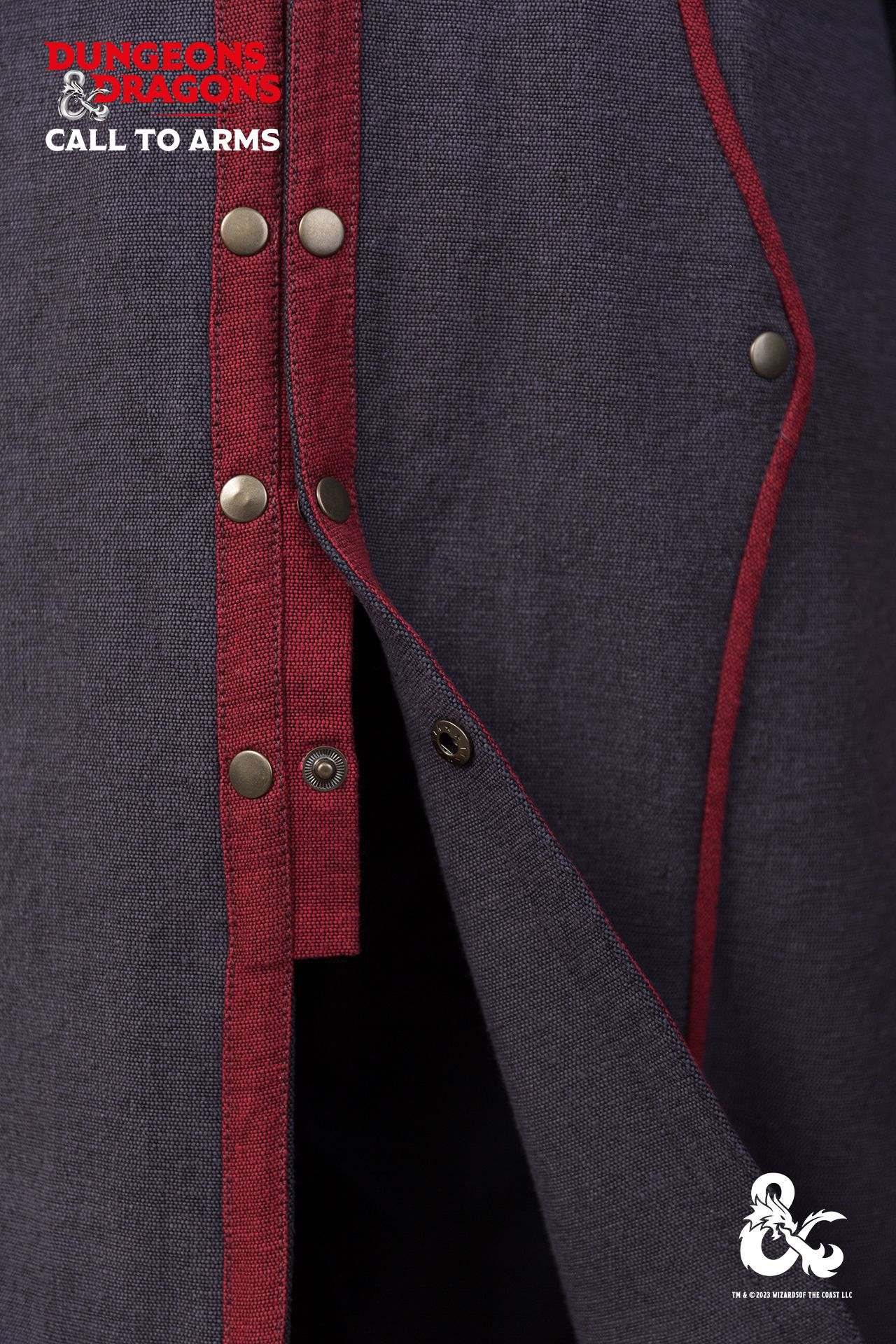 Dungeons & Dragons Warlock Coat - Grey & Red Cosplay Costume for D&D RPG LARP Halloween & Fantasy Conventions