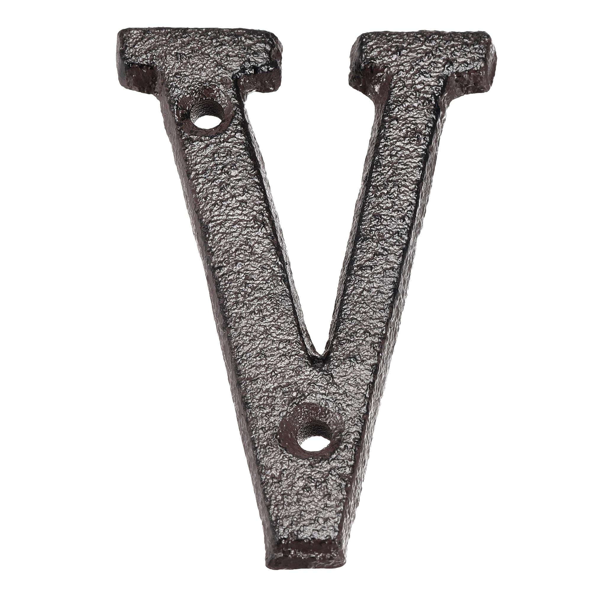 3 Inch Cast Iron Letter V - House Letter for Home, Hotel, Mailbox Address Sign - Durable Metal Wall Decor for Outdoor & Indoor Use