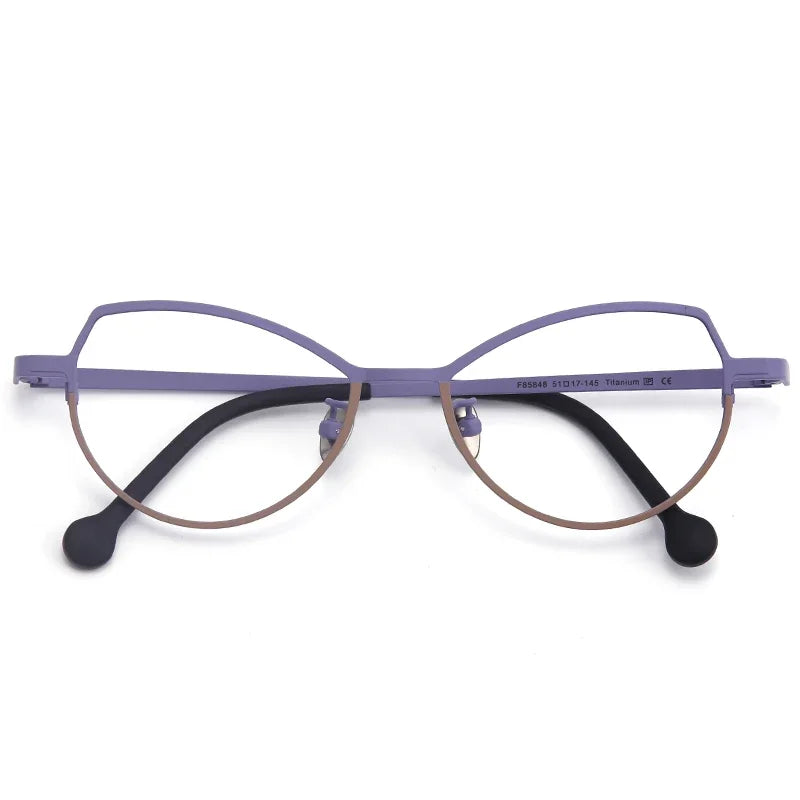 Stylish Aror Women's Oval Cat Eye Glasses - Lightweight Titanium Frame (Model 511745) | Perfect for Office, Reading & Fashion Accessories