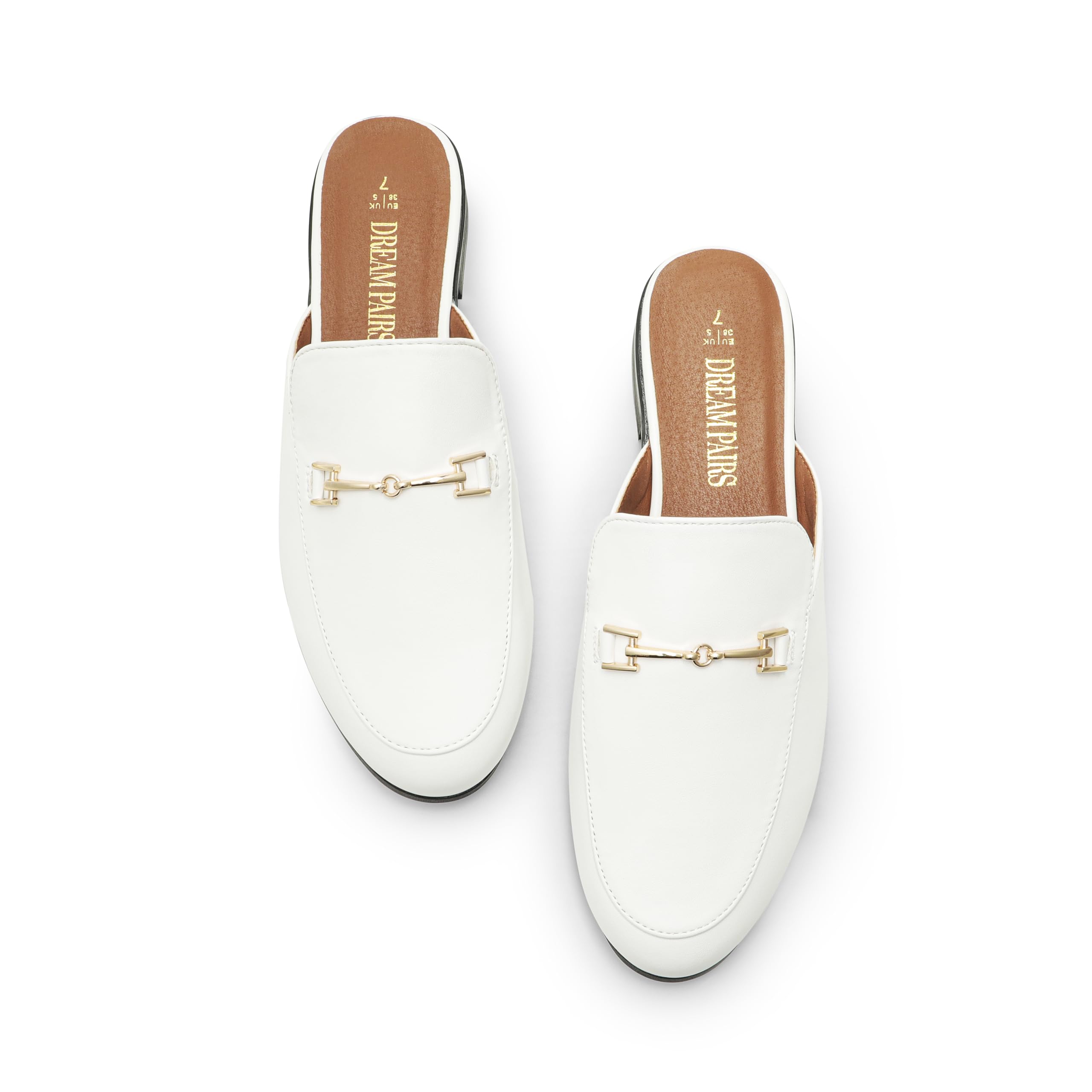 DREAM PAIRS Women's Comfortable Buckle Mules - Slip On Backless Loafers & Slides for Casual Wear, Office, and Home Use