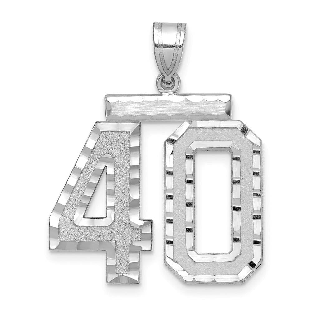 The Black Bow 14k White Gold Varsity Collection Large D/C Pendant Number 40 - Perfect for Graduation Gifts and Special Occasions