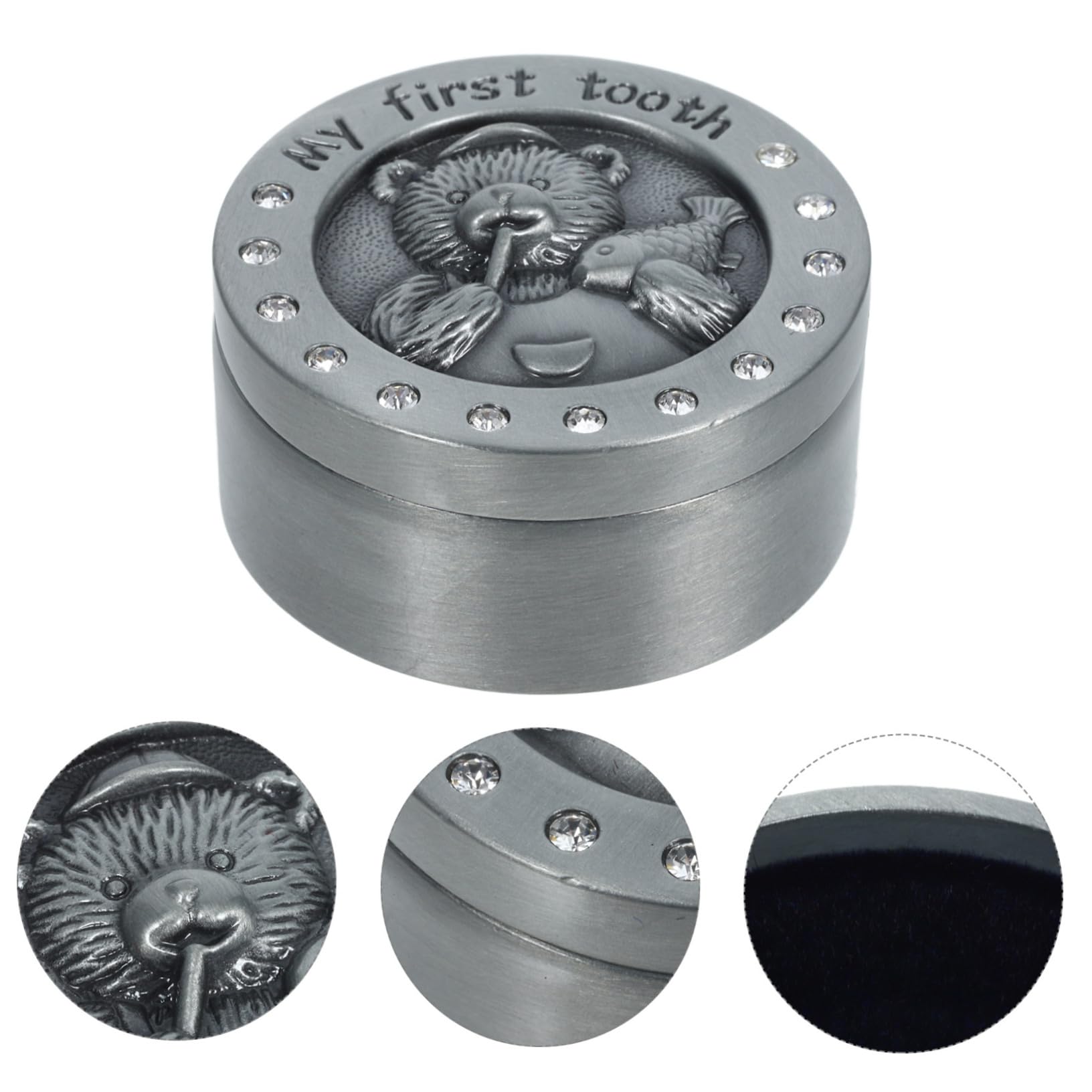 IMIKEYA Metal Tooth Storage Box - Small Tooth Organizer Container with Box Teeth for Dental Appliances, Jewelry & Small Items - Perfect for Travel, Home & Office Use