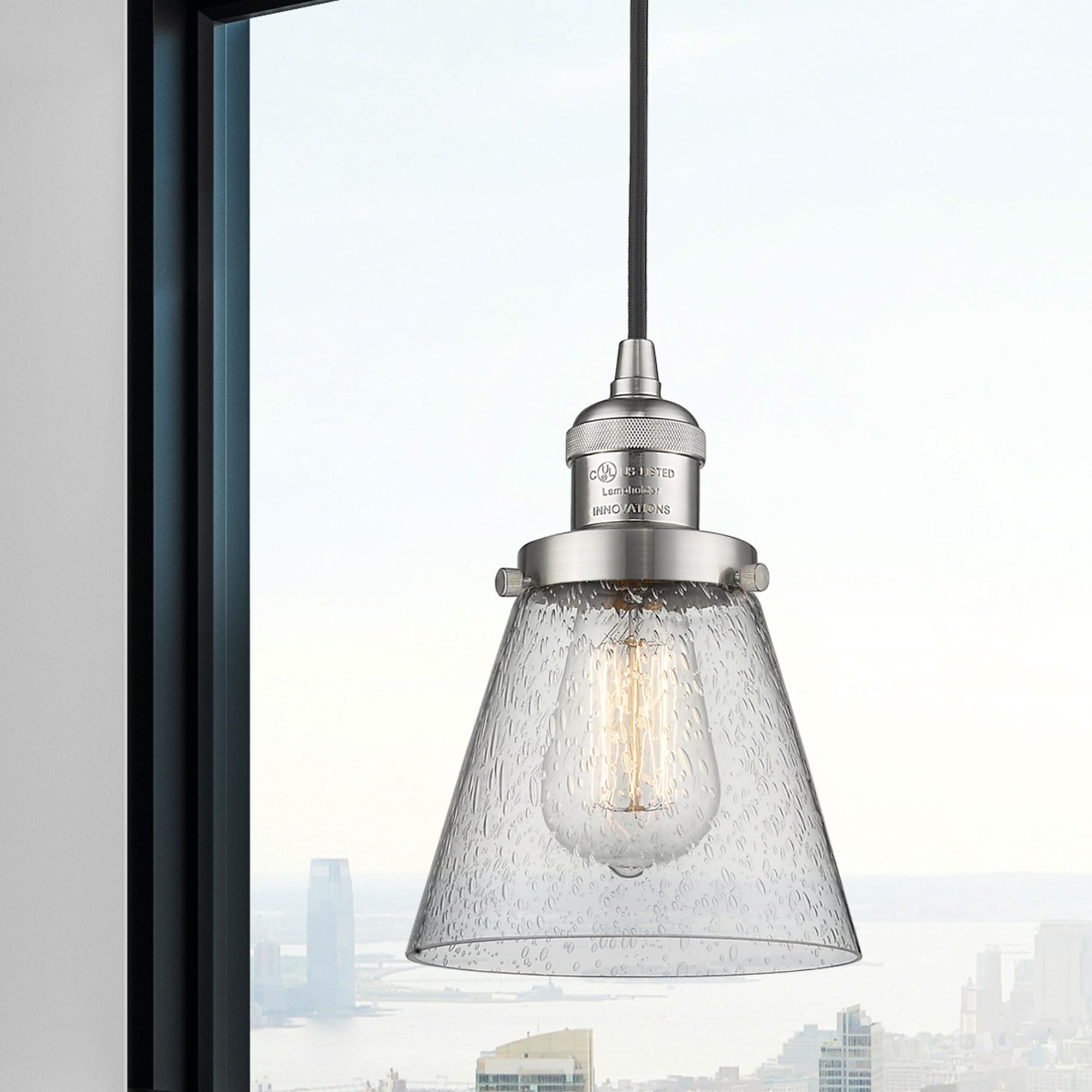 Innovations 201C-BB-G64 1 Light Mini Pendant Light Fixture - Brushed Brass Finish - Modern Ceiling Lighting for Kitchen Island, Dining Room & Bedroom Decor