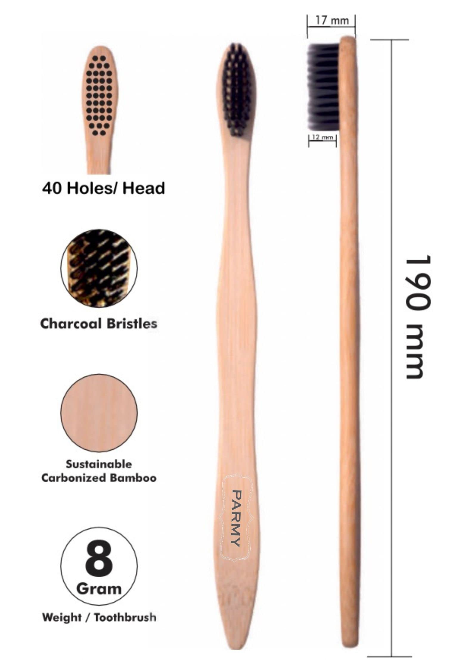 **Parmy Neem Wood Comb & Bamboo Toothbrush Set - Handmade Wooden Hairbrush for Dandruff Control & Hair Straightening - Natural Comb & Toothbrush for Men & Women (Pack of 2 Toothbrushes + 1 Comb) - Perfect for Travel, Eco-Friendly Bathroom & Daily Hair Care**