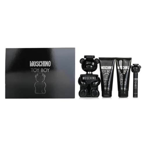 Moschino Toy Boy 4-Piece Cologne Gift Set for Men - Eau de Toilette Spray & Body Care - Perfect for Birthday, Anniversary & Valentine's Day Gifts