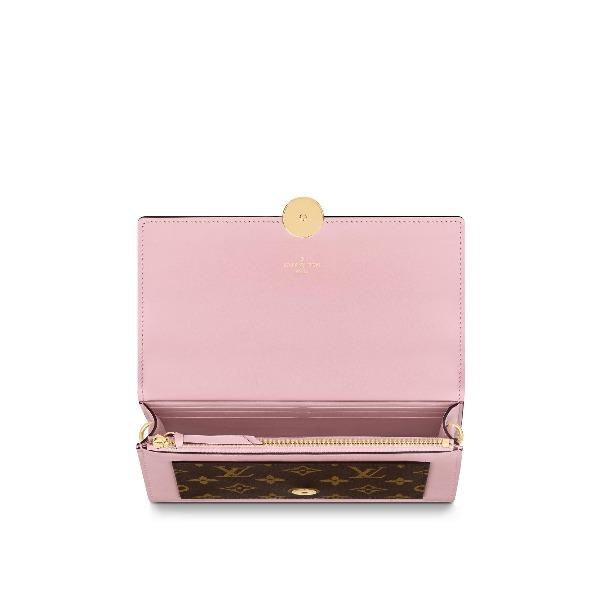 LV Flore Chain Wallet in Rose Ballerine - Luxury Crossbody Bag for Women, Perfect for Evening Events & Daily Use