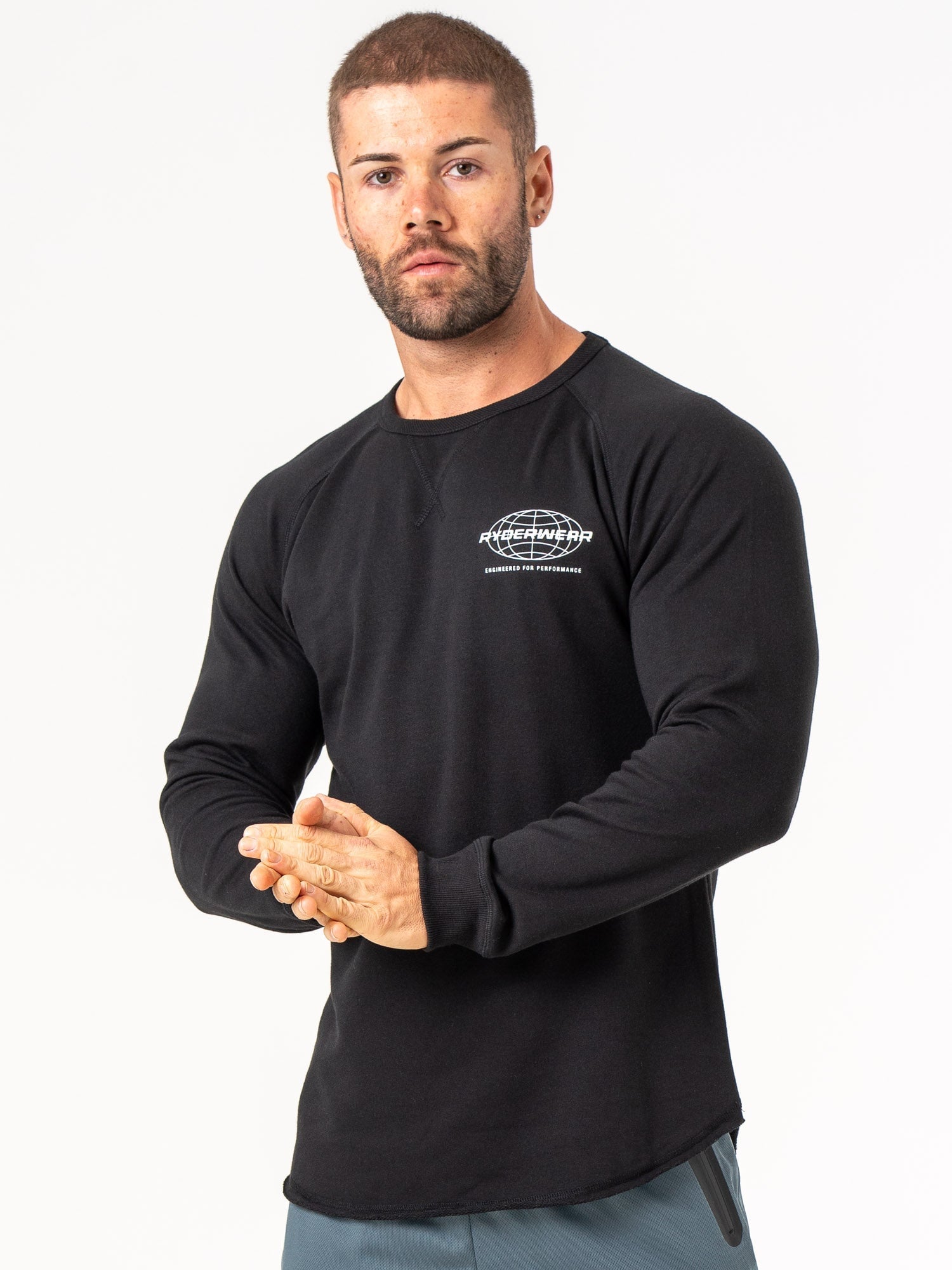 Energy Crew Neck T-Shirt for Men - Soft Cotton Black Tee - Casual Wear & Gym Workout Shirt