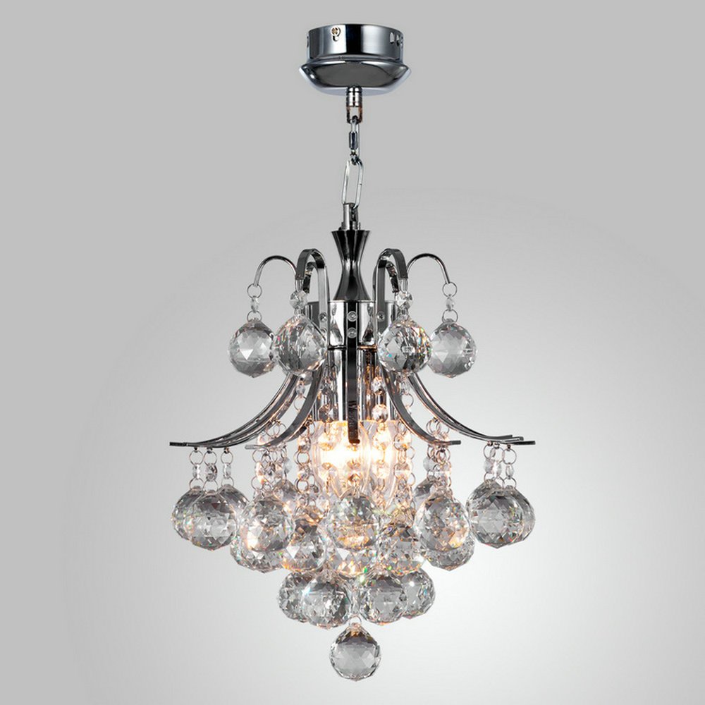 30cm Chrome Finish Mini 3-Light Modern Chandelier for Dining Room - Elegant Lighting for Home Decor, Kitchen Island & Bedroom Ambience
