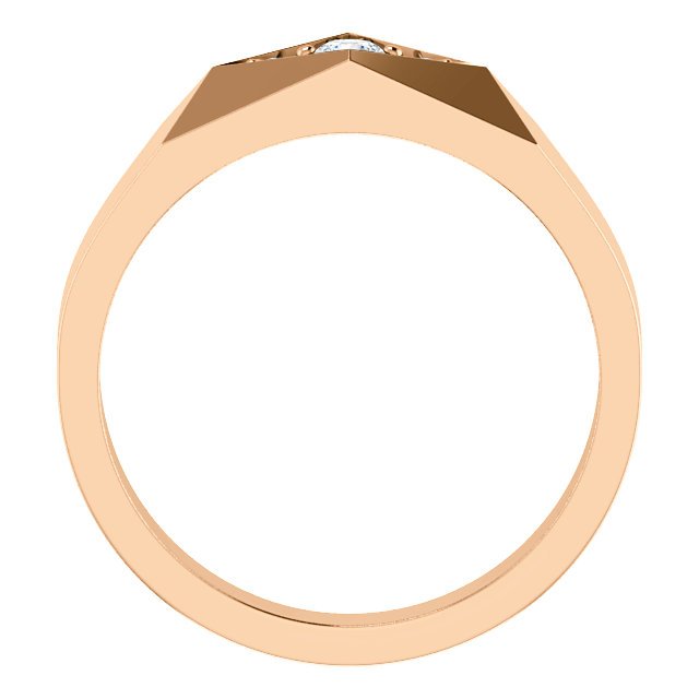 14K Gold 0.16 CTW Diamond Geometric Three Stone Ring for Men - Elegant Wedding Band, Anniversary Gift & Everyday Jewelry