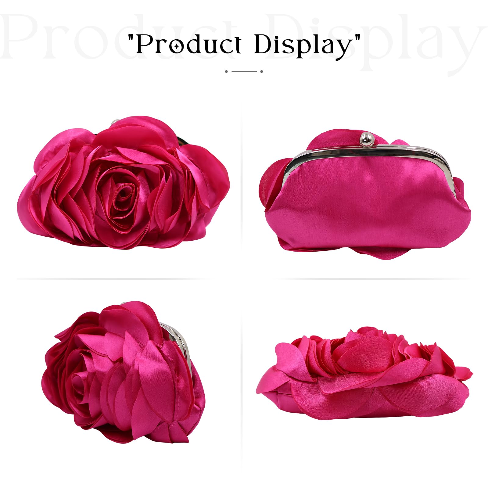 Elegant Mini Rose Clutch Bag for Women with Detachable Chain - Perfect for Weddings, Parties & Evening Events | Stylish Crossbody Purse for Formal Occasions & Night Out