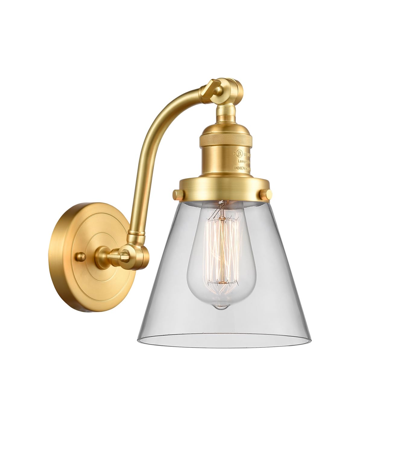 515-1W-SG-G62 LED Bare Bulb 1 Light Cord Set in Satin Gold Finish - Perfect for Vintage Lighting, DIY Lamps, and Home Decor Projects