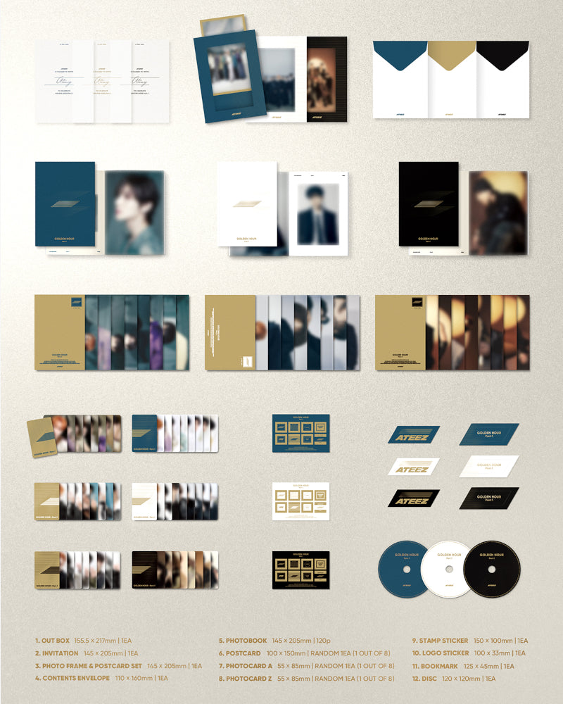 ATEEZ 10th Mini Album [GOLDEN HOUR: Part.1] - 3 Versions Limited Edition K-Pop CD + Photobook | Perfect for K-Pop Fans, Collectors & Gift Giving