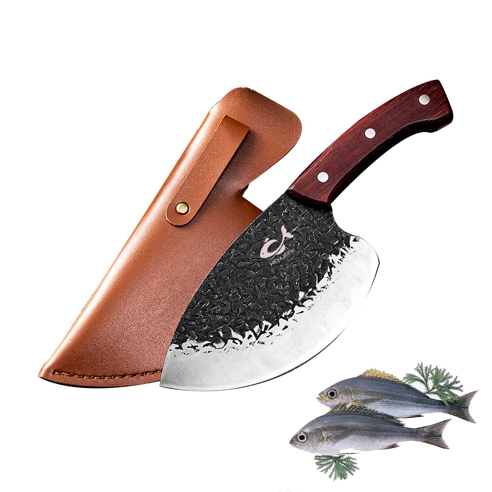 Professional Forged Seafood Knife - Sharp Aquatic Fish & Meat Cleaver for Kitchen, Butchering, and Slaughter | Perfect for Home Cooking, Fishing, and Professional Chefs
