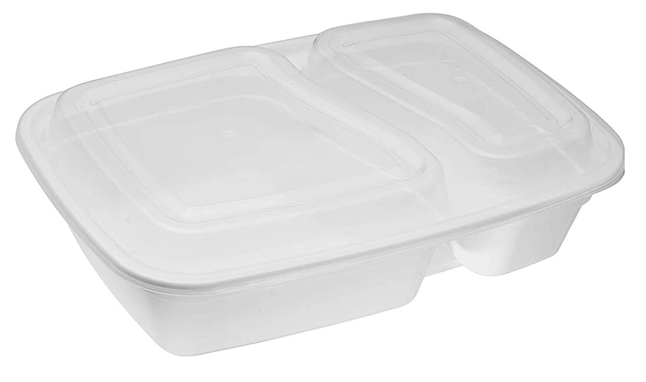 EcoQuality 600-Pack 32 oz BPA-Free Meal Prep Containers - 2 Compartment White Food Storage Bento Box with Lids | Microwave, Freezer & Dishwasher Safe | Perfect for Meal Prepping, Lunch Boxes, Stir Fry & Leftovers | Disposable & Reusable Eco-Friendly Containers