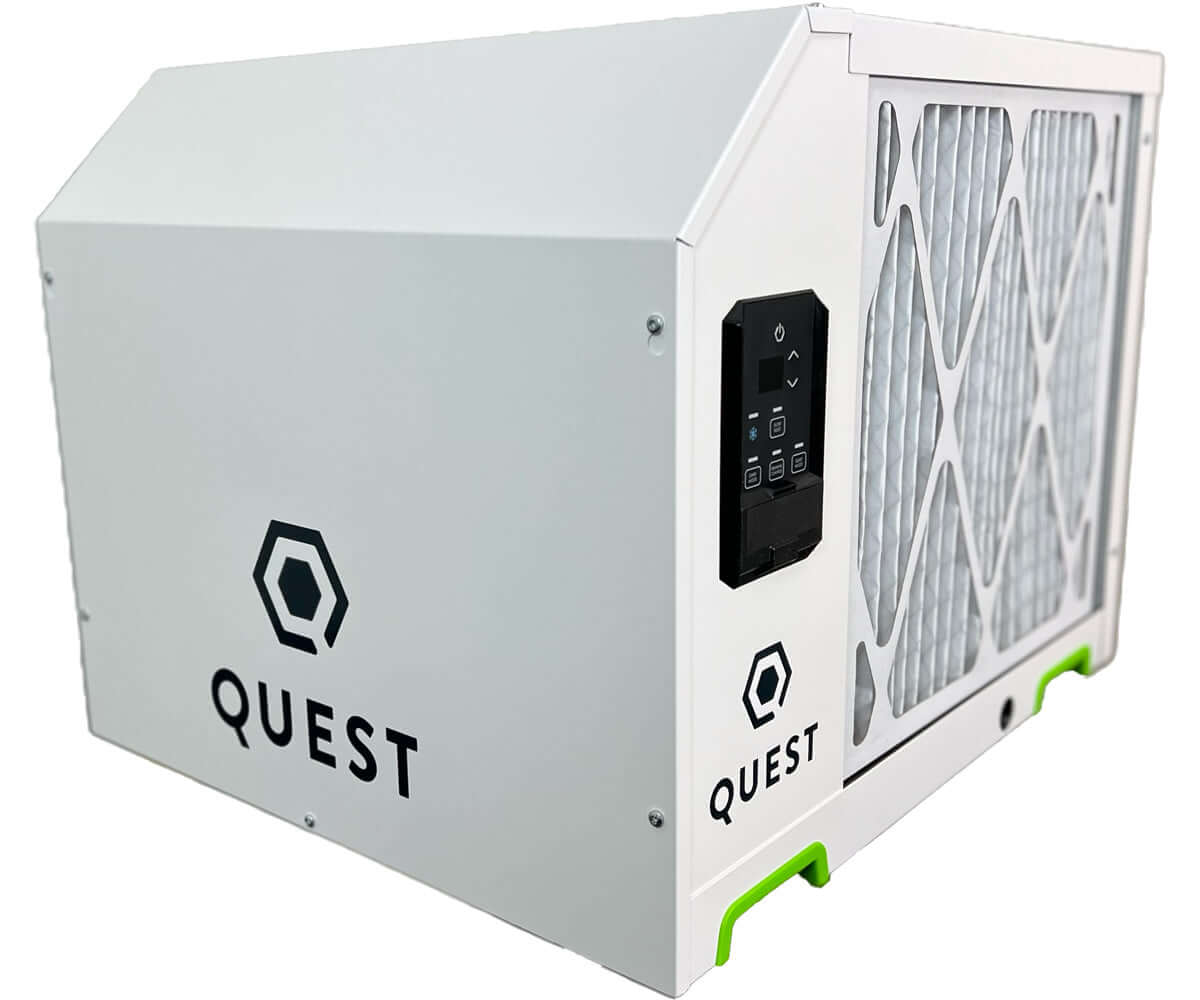Quest New 225 High Efficiency Dehumidifier 208/230V - Powerful Moisture Removal for Basements, Garages & Large Rooms