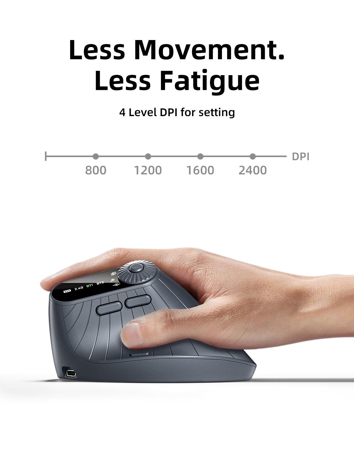 ONIKUMA CW932 Wireless Vertical Ergonomic Mouse - Rechargeable 2.4GHz Optical Gaming Mouse with 2400 DPI for PC, Laptop, Office & Home Use - Comfortable for Long Hours of Work & Gaming