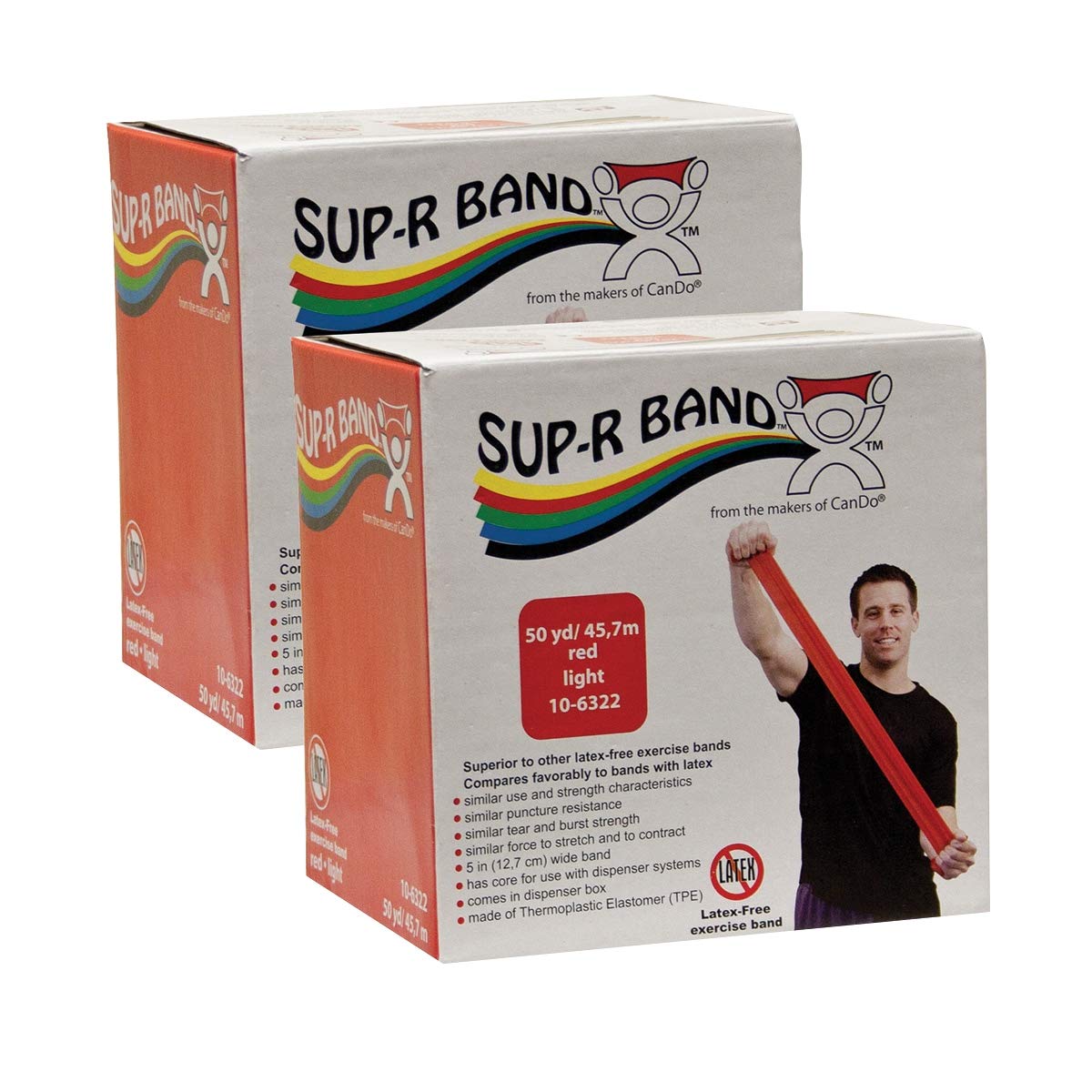 Sup-R Band® Latex-Free Resistance Exercise Band for Physical Therapy, Home Workouts & Fitness Training - Fabrication Enterprises